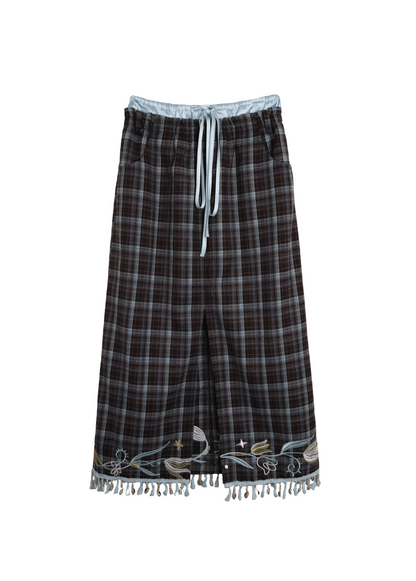 Floral Vintage Front Slit Skirt