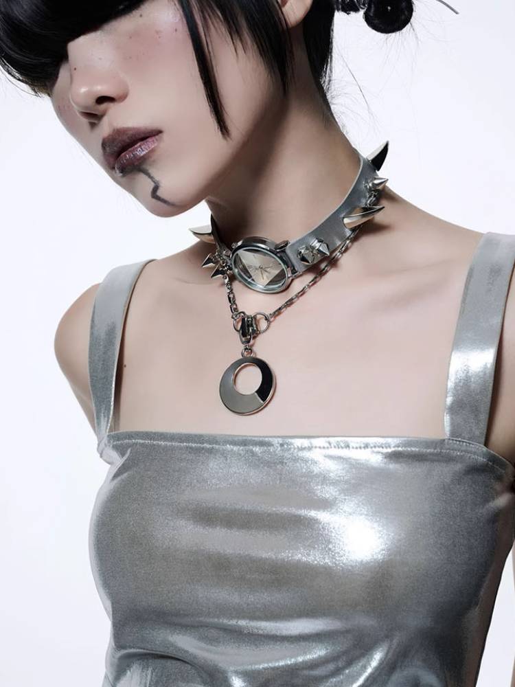 Punk choker chain necklace