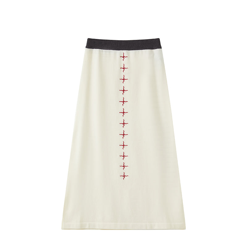 Flare Cross Knit Skirt