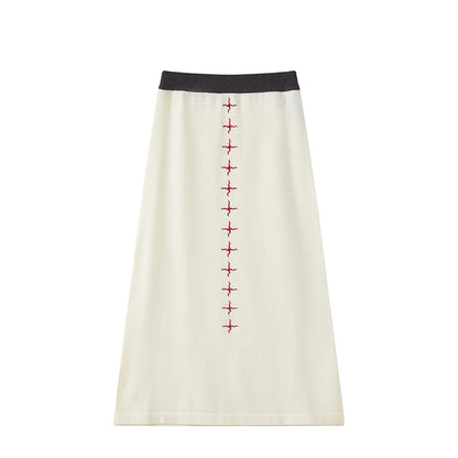 Flare Cross Knit Skirt