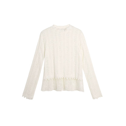 Cloud Lace Knit Long Sleeve Top