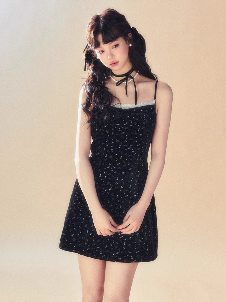 Velvet suspender dress