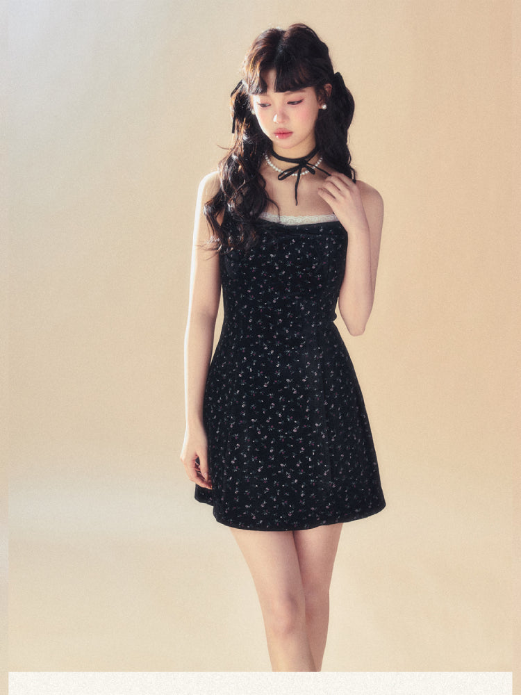 Velvet suspender dress