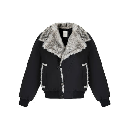 Faux Fur Lapel Coat