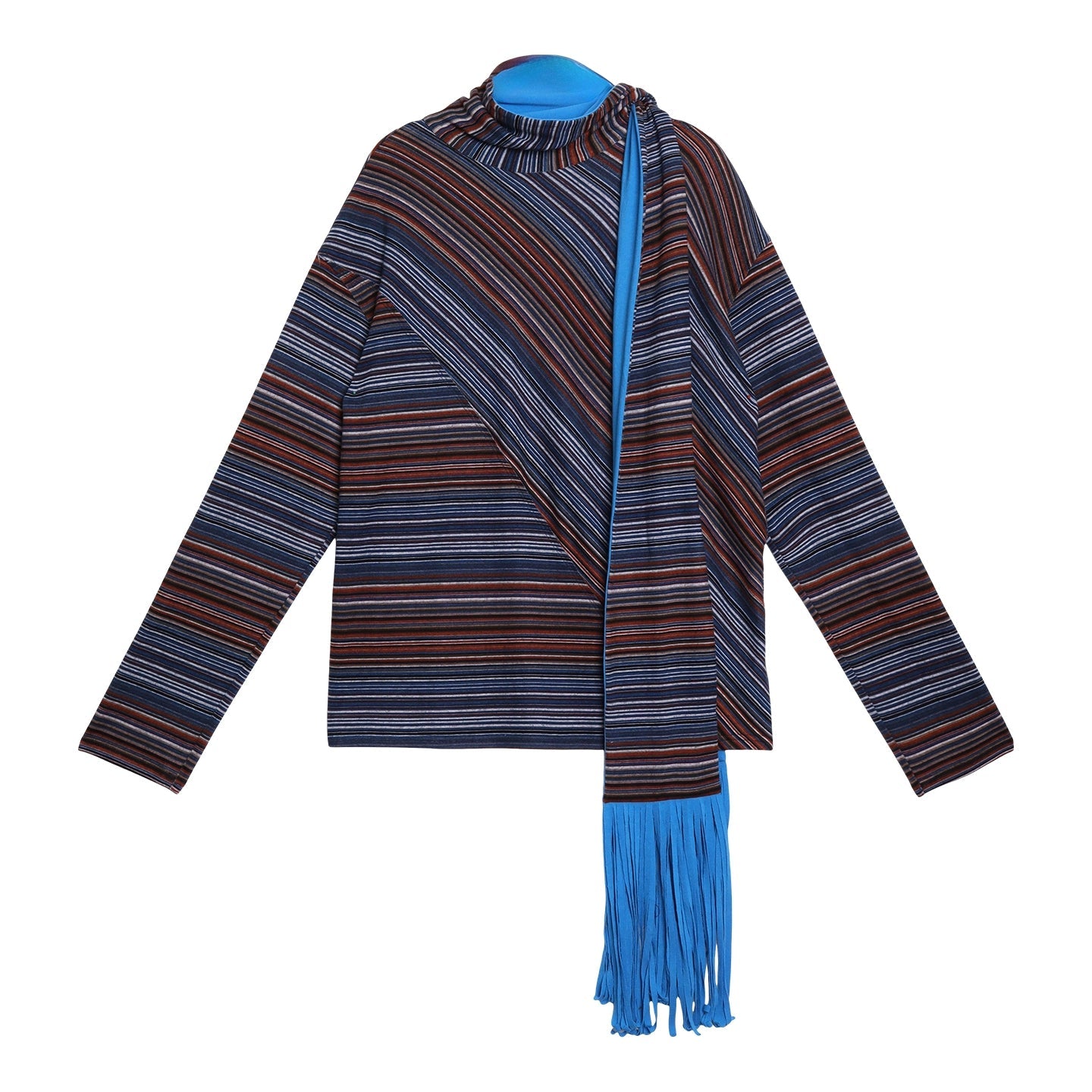 Striped Brushed Long-Sleeved Top