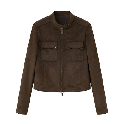 Suede Tailored Short Jacket