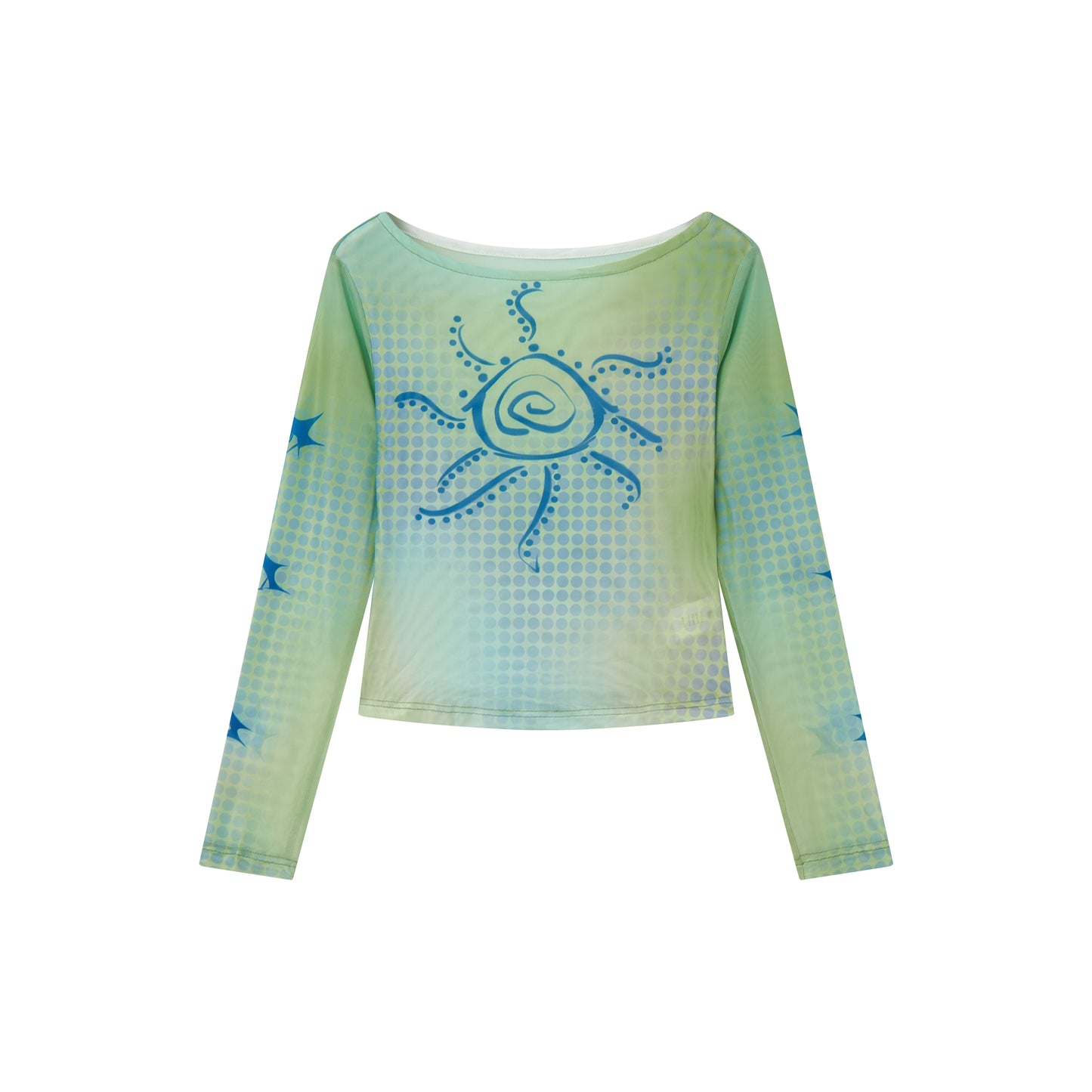 Mesh Slim Long-Sleeved Top