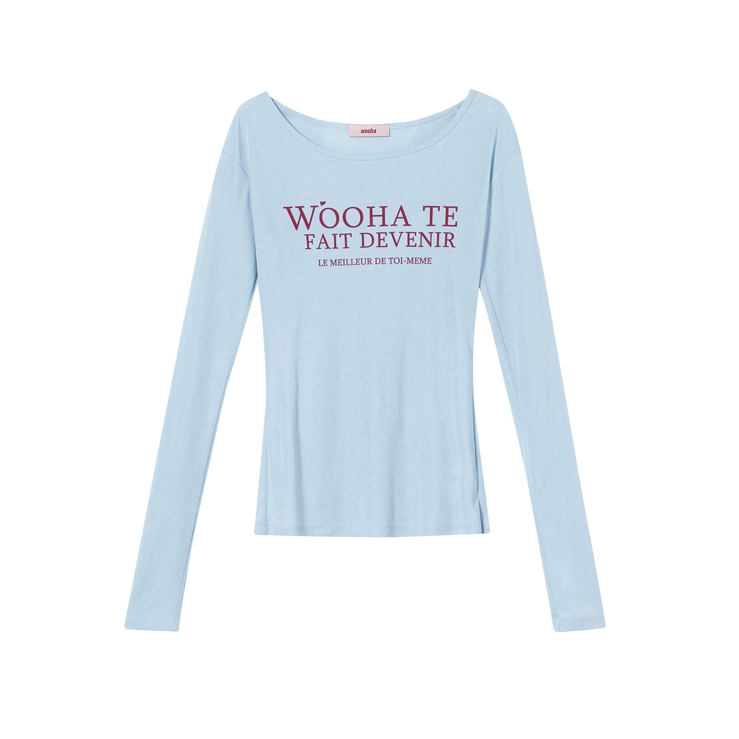 Letter Print Long Sleeve Slim Top