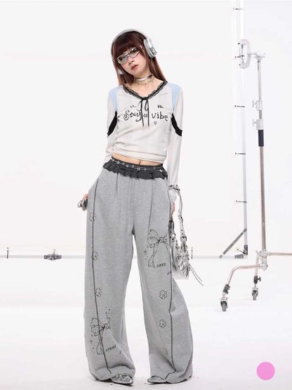 Printed casual pants