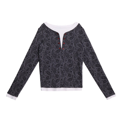 Retro Paisley Sweater Skirt Set-Up