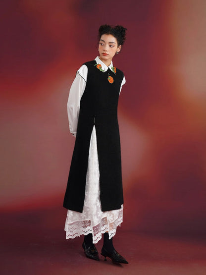 Chinese embroidery vest dress