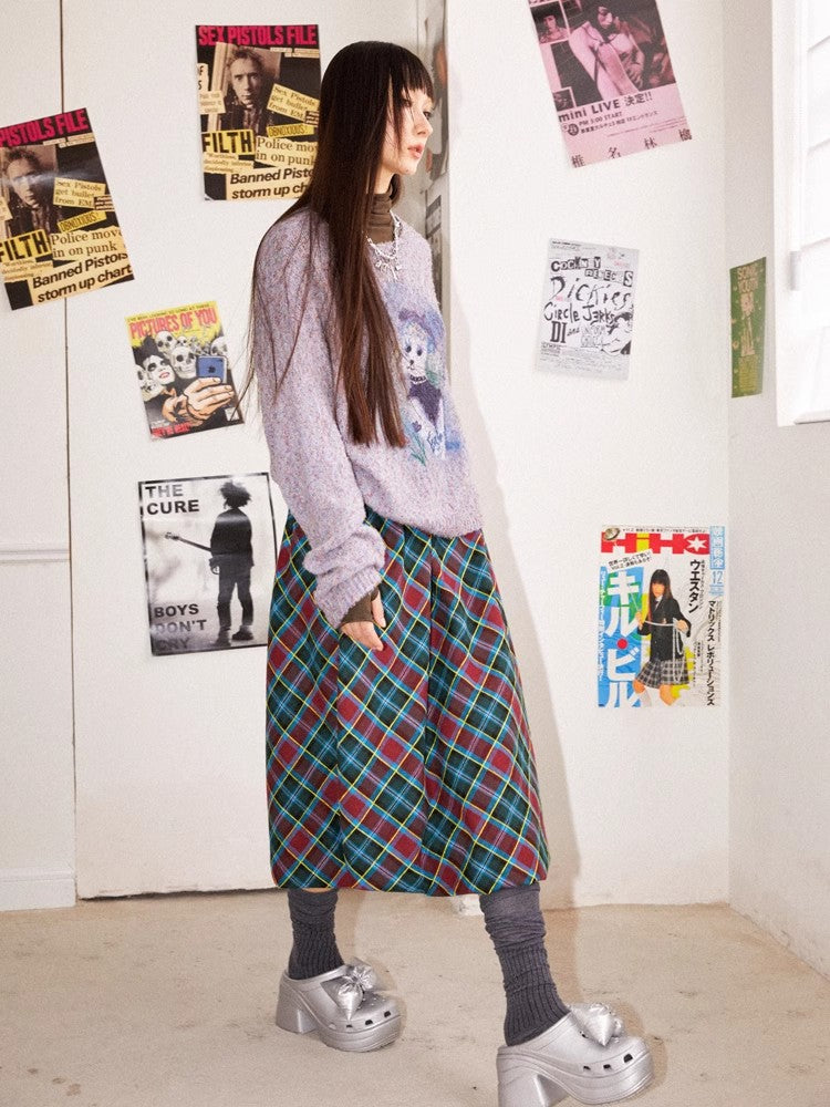 Plaid bud skirt