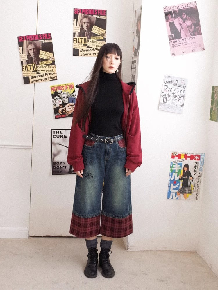 Plaid cropped pants