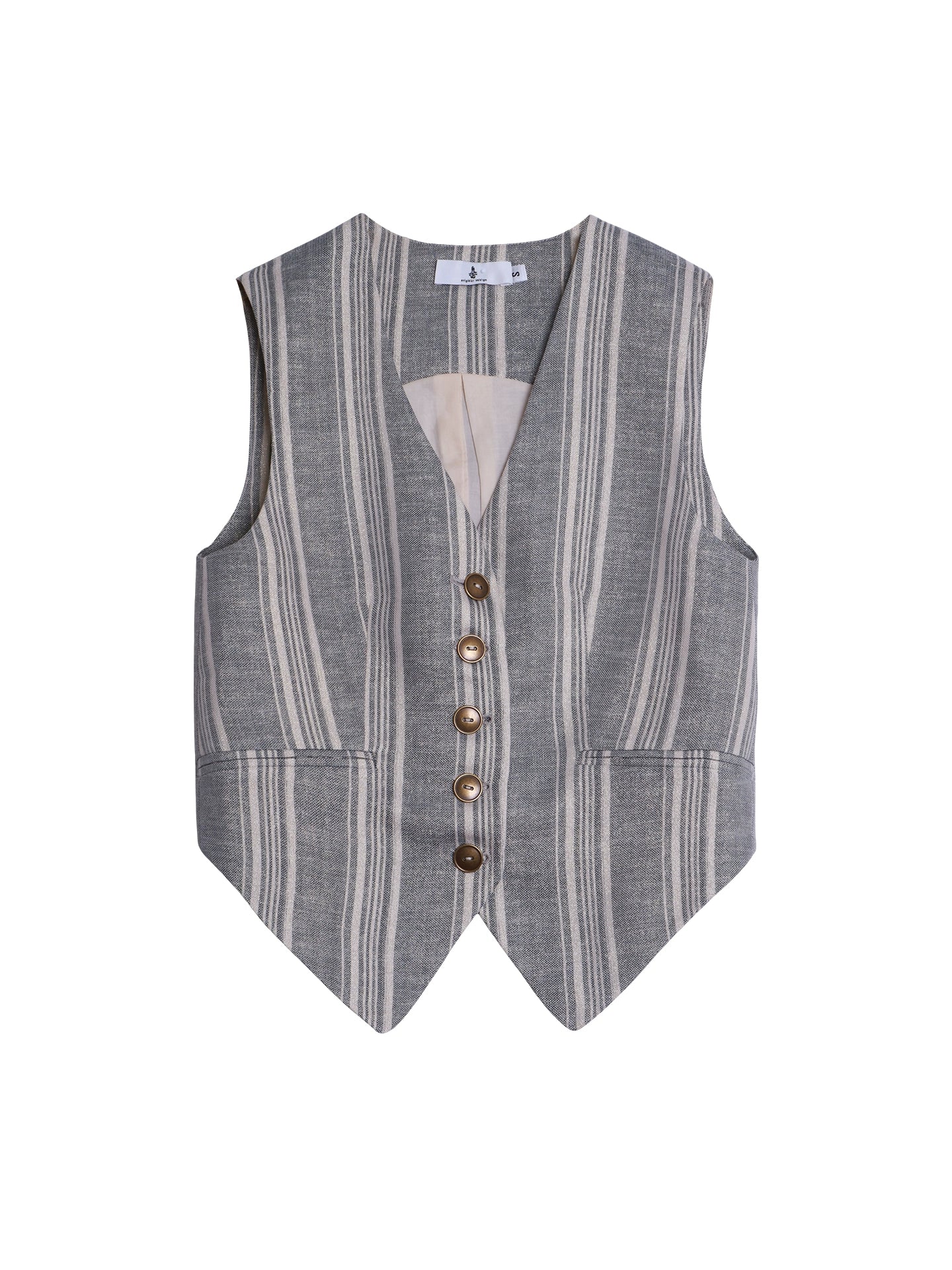 Slim Vintage Linen Layered Vest