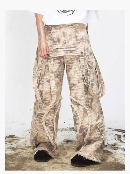 Camouflage multi-pocket overalls