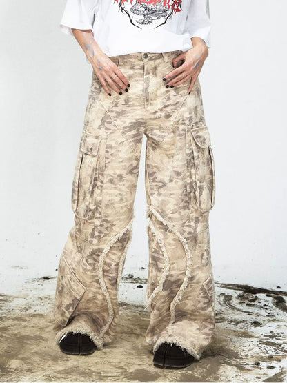 Camouflage multi-pocket overalls