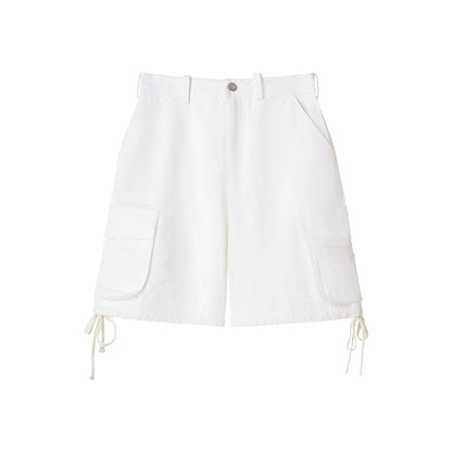 White Drawstring Utility Pants