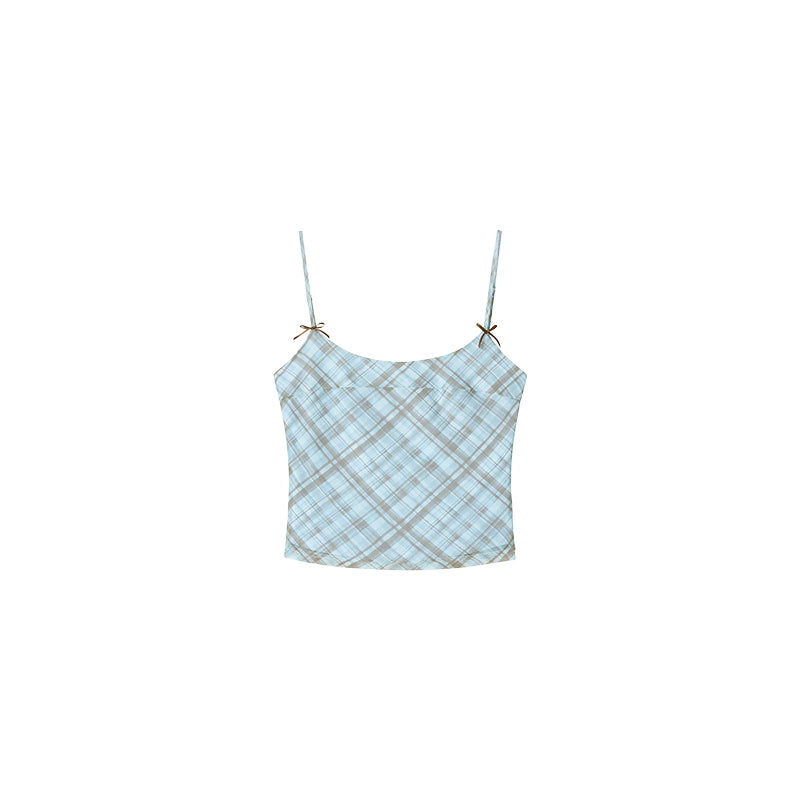 Vintage Checked Camisole Maxi Skirt Set-Up