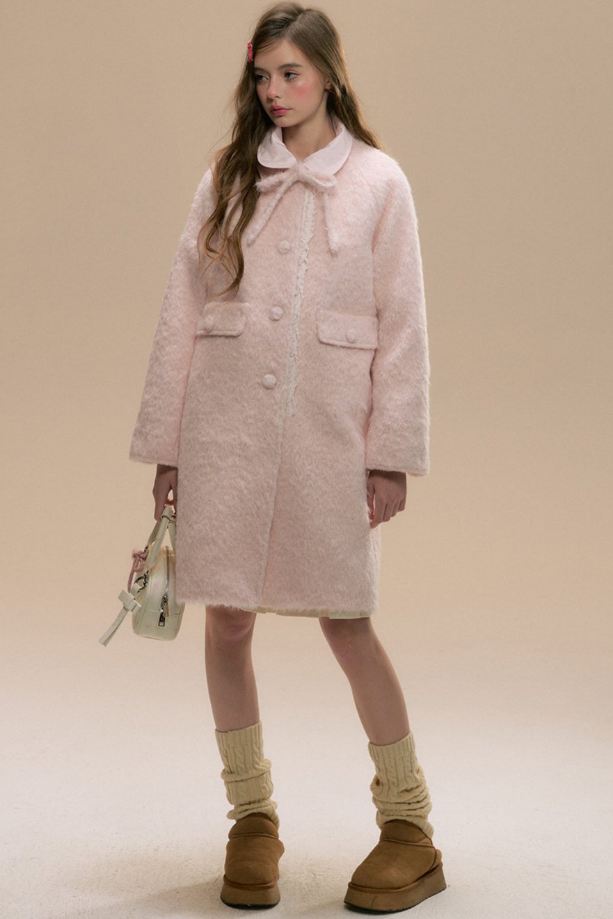 Glacier Pink Woolen Coat