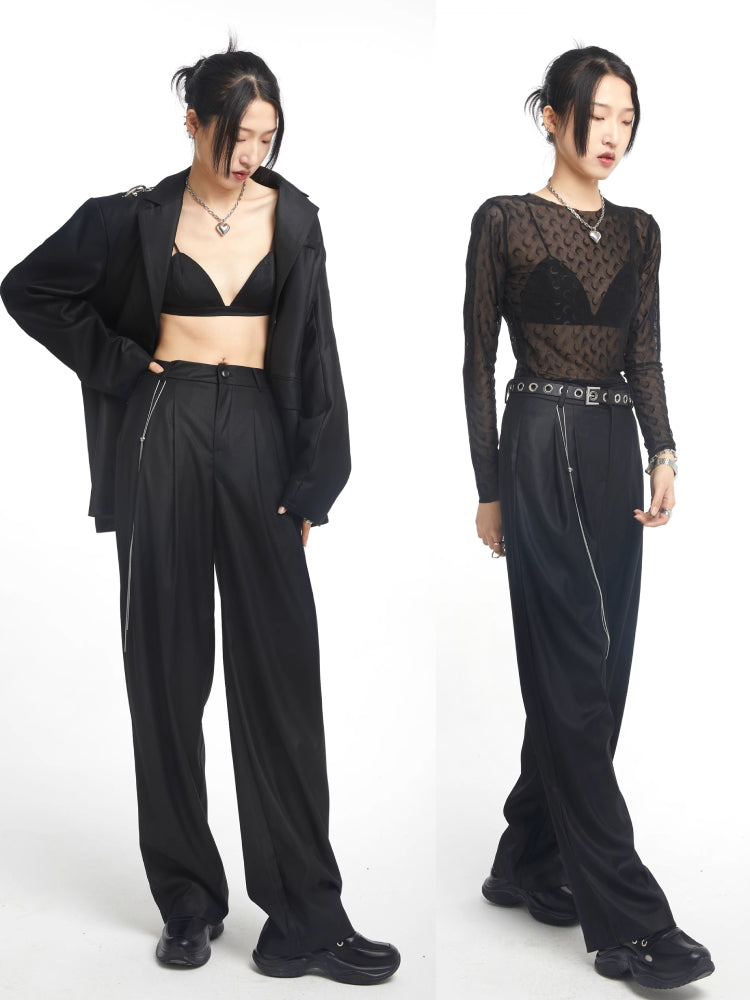 High waist wide leg pants