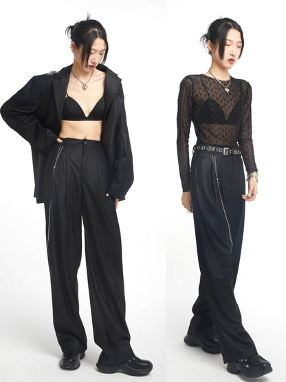 High waist wide leg pants