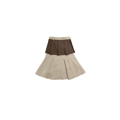 Retro High-Waisted Woolen Skirt
