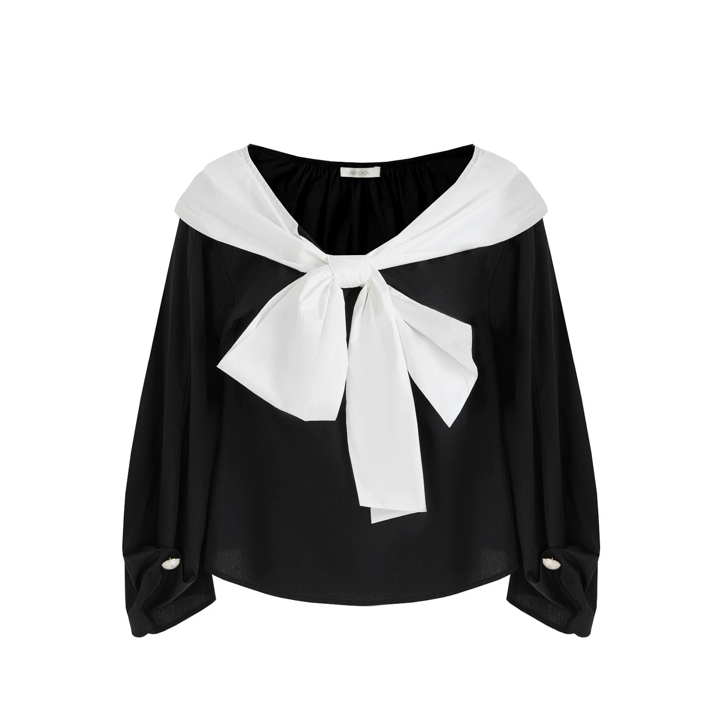 Color-Blocked Off-Shoulder Shirt