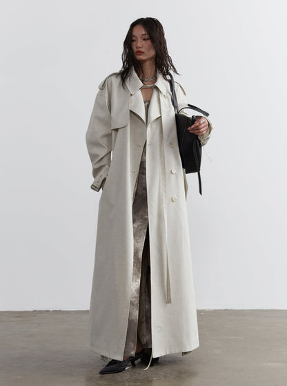 Decorated Genderless Long Trench Coat