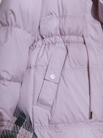 Purple diamond long down jacket