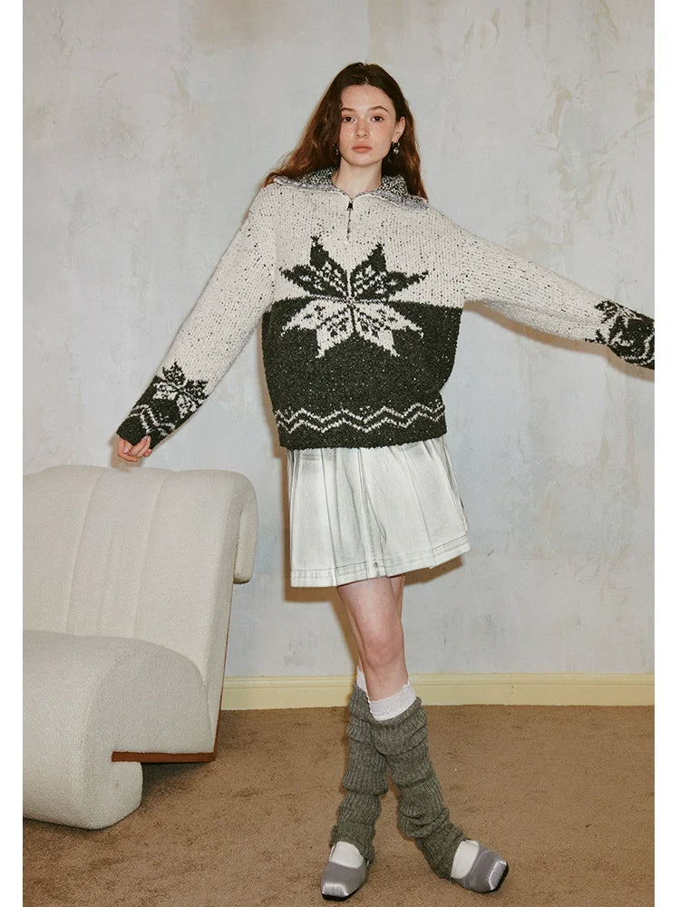 Retro loose wool sweater