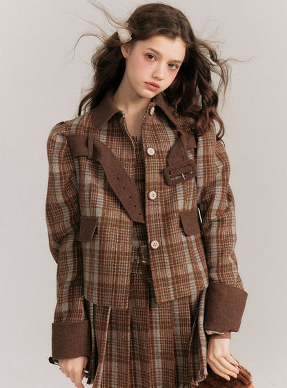 Plaid Belted Coat