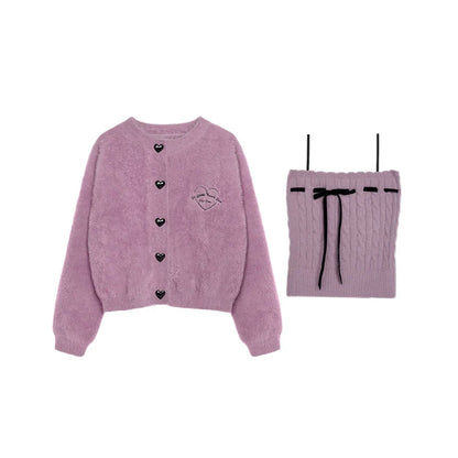 Suspender Sweater Two-piece Set