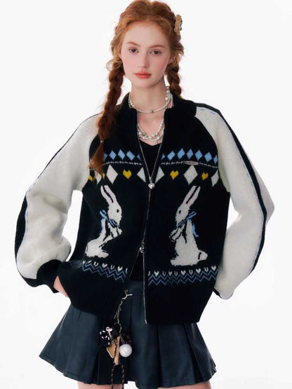 Retro design zipper jacket