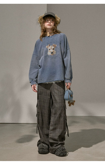 Retro Mottled Graphic Sweatshirt