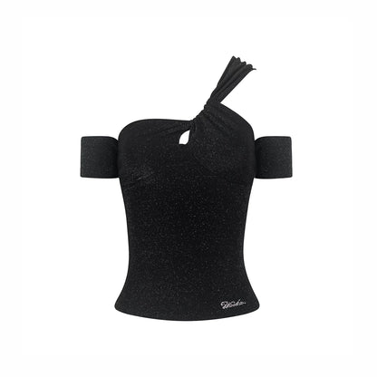 Slim-Fit Halter Off-Shoulder Top
