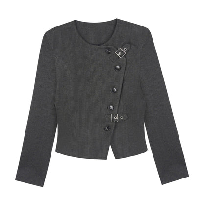 Gray Woolen Diagonal Shirt & Jacket Set-Up