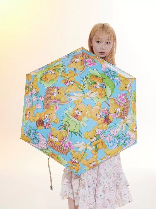 Sunscreen retro bear umbrella