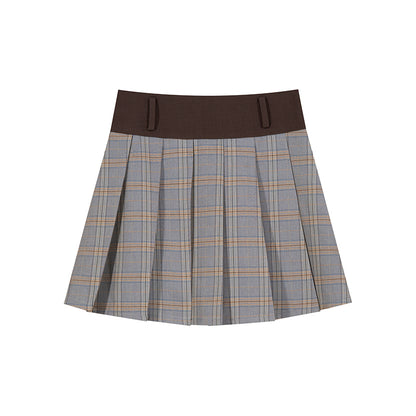 Plaid Pleated Skirt Set-Up