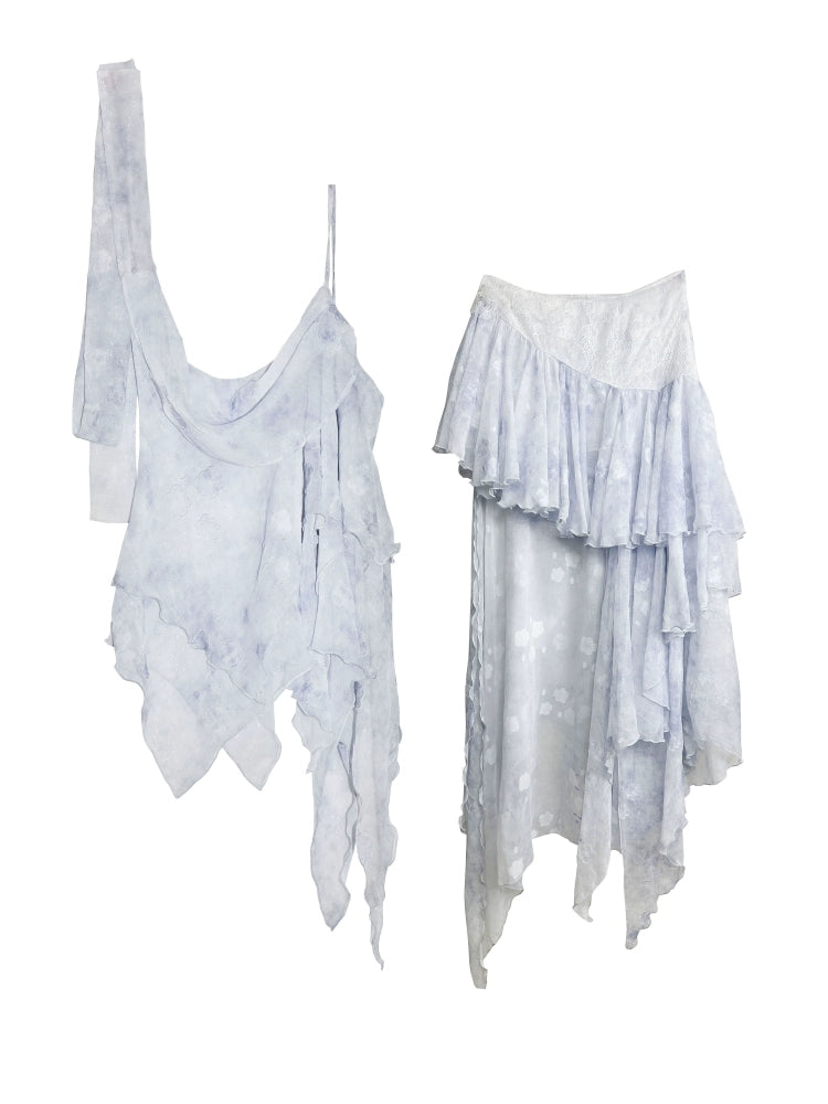 Aqua Halter Skirt Set-Up