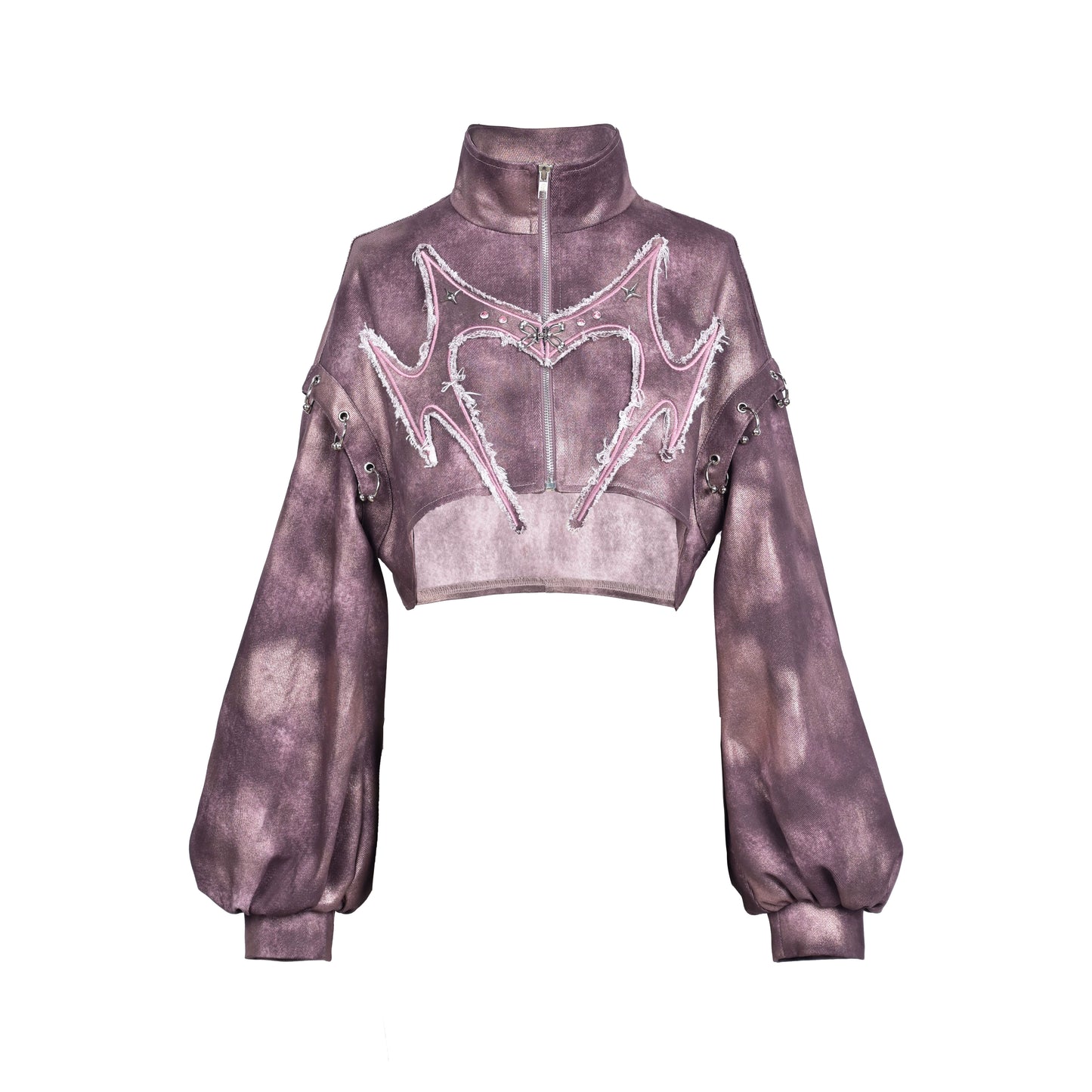 Butterfly Rivet Punk Denim Jacket