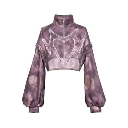 Butterfly Rivet Punk Denim Jacket