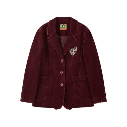 Heart Embroidered Royal Blazer