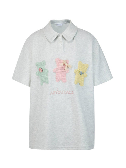 Printed short sleeve polo shirt