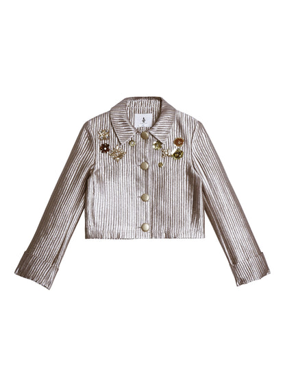 Gold Silk Glitter Jacket