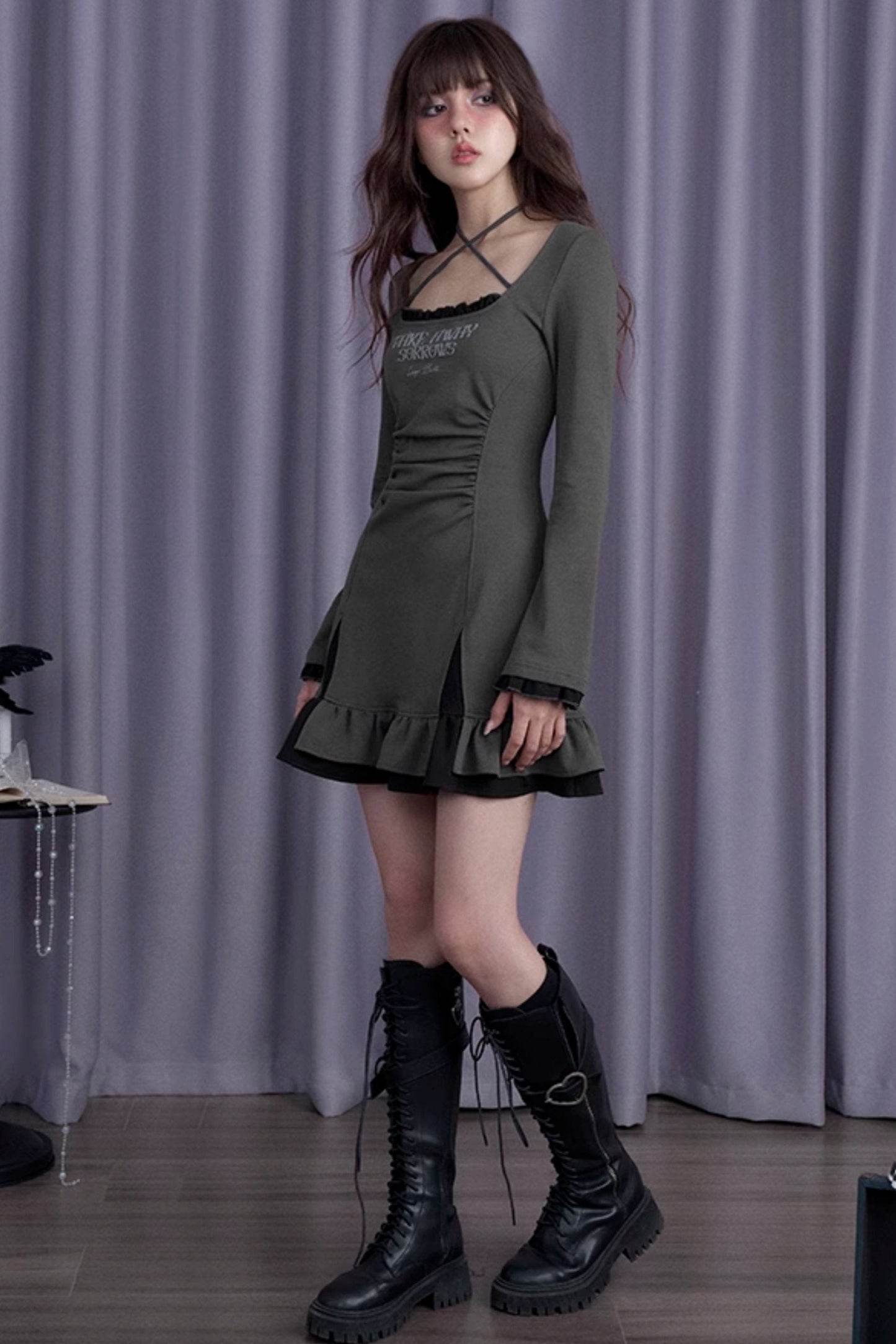 Demon Overture Fake Two-Piece Dress