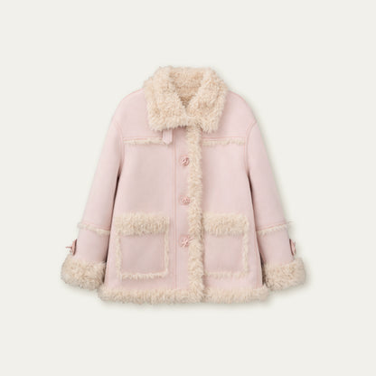 Pink and Blue Reversible Fur Coat
