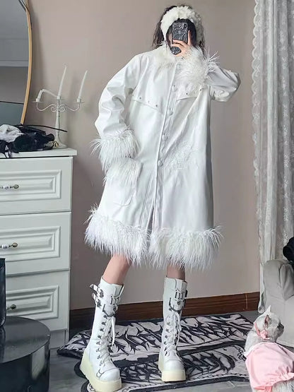 Original crocodile pattern fur coat