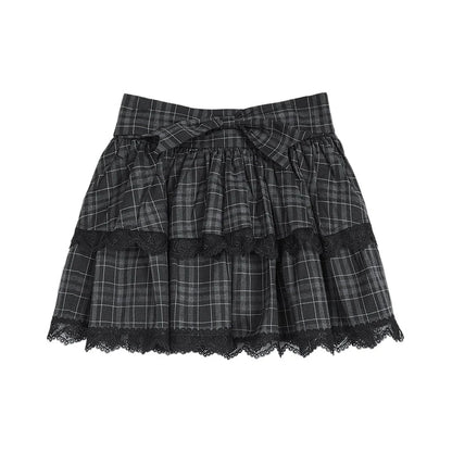 Plaid Bow Cake Skirt