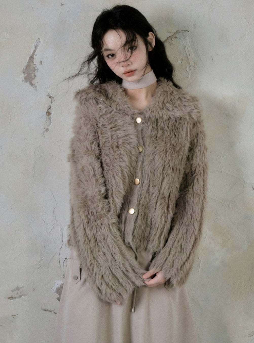 Imitation Mink Cardigan Jacket