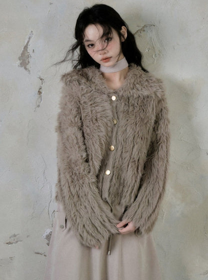 Imitation Mink Cardigan Jacket